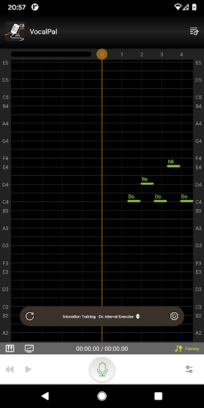 VocalPal guided intonation exercise screen